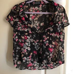 Sheer black button down shirt